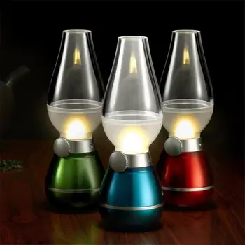 Kūrybos Pučia Kontroliuoti Šviesos Naktį, Šviesos, šviesos srautą galima reguliuoti Su Įjungti Šviesą Žibalo Lempos LED staliukas Naktį Šviesos