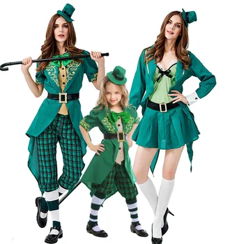 Lady Mergina Karnavalas Leprechaun St. Patrick ' s Day Kostiumas Helovinas Airija Elf Tėvų-Vaikų Paradas Cosplay Išgalvotas Šalis Suknelė