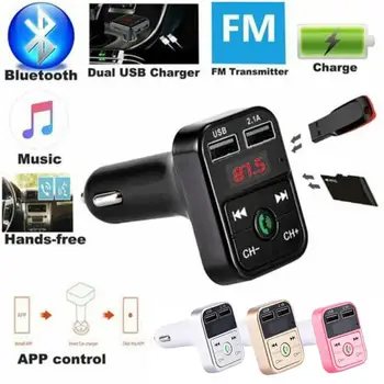 Laisvų rankų įrangą Belaidžiu Bluetooth, FM Siųstuvas, LCD MP3 Grotuvas, Auto FM Moduliatorius USB Įkroviklis MP3 Grotuvas