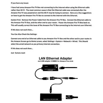LAN Ethernet Adapteris, Skirtas GAISRO TV 3 Arba KLIJUOTI GEN 2 Arba 2 Stop Medžiaga Plug And Play Sumažinti WiFi Pralaidumas