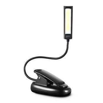 Lankstus USB Clip-On COB LED Šviesos Skaitymo Tyrimo Stalas Stalo Lempa Įkrovimo