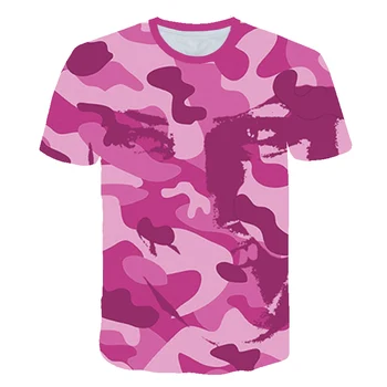 Lauko Kamufliažas Marškinėliai Kempingas Taktinis T-marškinėliai Vyrams, Žygiai, Medžioklės Quick Dry Trumpas Rankovės Marškinėliai Camo 3D spausdinimo vasaros viršūnes