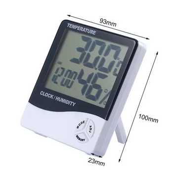 LCD Skaitmeninis Temperatūros, oro Drėgmės Matuoklis -1 -2 Namų Patalpų Lauko Termometras su Drėgmėmačiu Oro Stoties Laikrodis