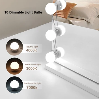 LED Makiažo Veidrodėliai Lemputės USB Holivudo sudaro Lempos Tuštybės Žibintai Vonios kambarys tualetinis staliukas Apšvietimo Pritemdomi LED Sienos Lempos