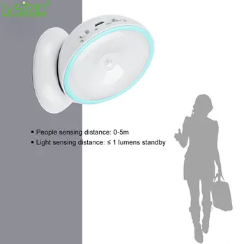 LED smart šviesos 360 laipsnių besisukantis žmogaus kūno indukcijos apšvietimas LED nakties šviesos Nešiojamas USB Įkrovimo Magnetas adsorpt lempos
