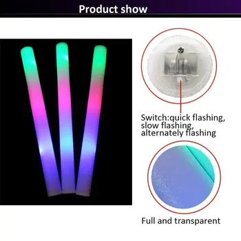 LED Spalvinga Putų Šviesos Stick Naudoti Vestuves su 3 Mirksi LEDLight Putų Glow Stick Šalis Tiekia 3 Baterijos