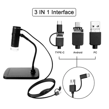 LED USB Skaitmeninis Mikroskopas 1000X WIFI Mobilusis Telefonas Mikroskopu Parama 