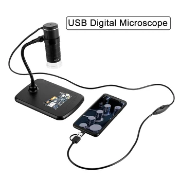 LED USB Skaitmeninis Mikroskopas 1000X WIFI Mobilusis Telefonas Mikroskopu Parama 