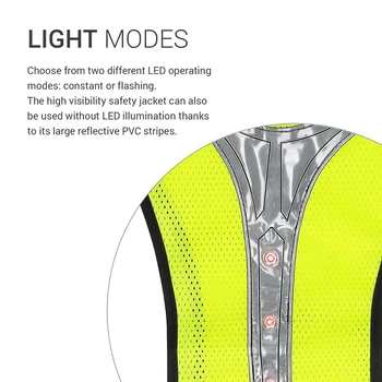LED Veikia Vest Lauko Saugos Bėgiojimas Reguliuojamas Kvėpuojantis Matomumas Atspindintis LED Saugos Liemenė Šviesos Atšvaito Juostelės