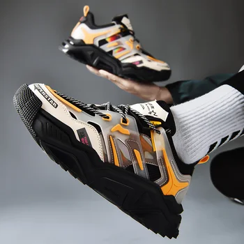 Lengvi vyriški bėgimo bateliai tinklelio nėriniai-up platforma laisvalaikio bateliai lauko rengimo treneris batai Feminino Zapatos dilimui