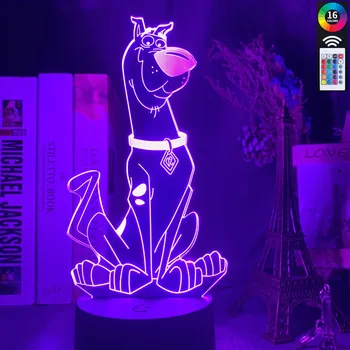 Lentelėje 3d Lempos Mielas Animacinių filmų Šuo Scooby Doo Pav Kūdikių naktinė lempa Spalvinga Touch Jutiklio, Vaikų, Miegamojo Lovos LED Šviesos Naktį