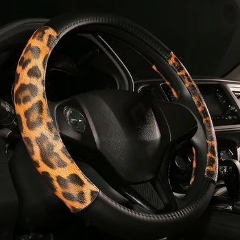 Leopard Vairas Padengti PU Odos Auto Stiprintuvas Apima Rato Stebulė Atvejais apsaugos BMX AUDI 