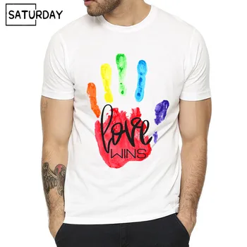 Lgbt Pride Gėjų, Lesbiečių Meilė Vaivorykštė Dizainas Spausdinti marškinėliai moters ir Vyro Vasaros Atsitiktinis Meilė yra Meilė Tee Marškinėliai, Unisex Drabužiai