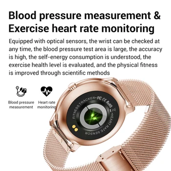 LIGE Naujas Prabangus Moterų Smart Watch Širdies ritmas, Kraujo Spaudimas Skambučių Priminimas Užsakymą Žiūrėti Veido Sporto Vandeniui Mados Smartwatch