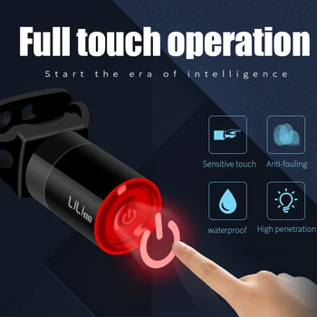 Lilioo Lanterna Traseira Dviratį Smart Dviračio Lemputė USB Auto Start/Stop Stabdžiai Jutikliai IPx6 Vandeniui LED Įkrovimo Bycicle Šviesos