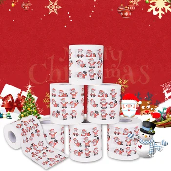 Linksmų Kalėdų 1roll Santa Claus Popierinių Rankšluosčių, Kalėdinė Dovana 2021 Naujųjų Metų Dekoracija Kalėdų Puošmena Vonios kambarys Tualetinio Popieriaus