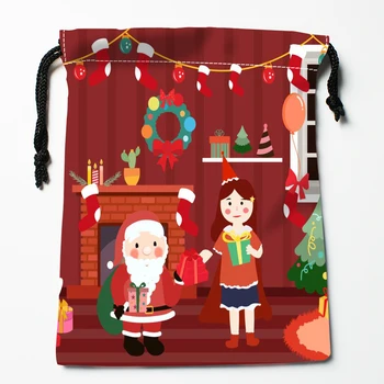 Linksmų Kalėdų Dekoro Raišteliu Krepšiai Užsakymą Santa Claus Saugojimo Spausdinti Gauti Bag Tipo Maišeliai Saugojimo Krepšiai Dydis 18X22cm
