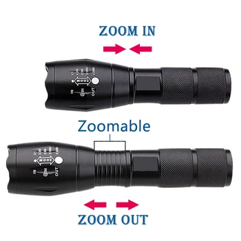 Litwod Z30 Micro USB LED Žibintuvėlis XM-L2 U3 T6 Zoom Aliuminio Degiklį naudoti 18650 arba AAA rechargeale Baterija Kempingas