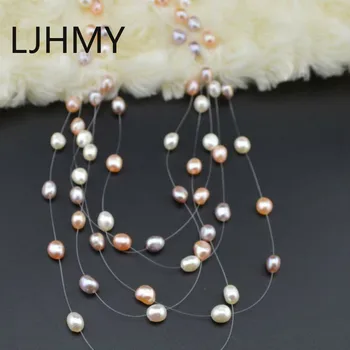 LJHMY Multi-layer Gamtos Perlas Vestuvių Karoliai Šalies Chokers Karoliai Madinga Kryptis Pearl Collares De Moda 2019