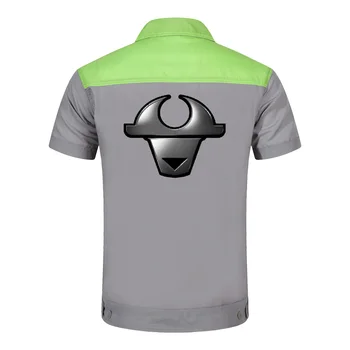 Logotipą darbo drabužiai Vyrams Viršūnės ir Kelnės Remontininkas Auto Mechanika Aukštos Kokybės Darbo Drabužių Dvi Kišenės T-shirt