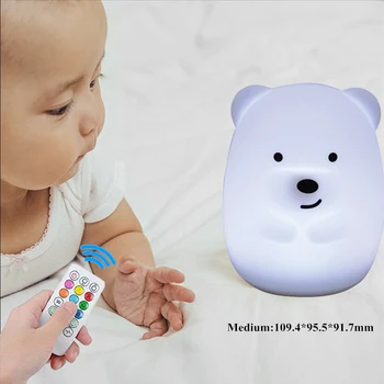 Lokys, Šuo, Beždžionė, Lapė LED Naktį lengvo Prisilietimo Jutiklis Nuotolinis Valdymas 9 Spalvos ryškumas gali būti reguliuojamas Laikmatis USB Silikono Lempa Vaikams, Vaikams Baby