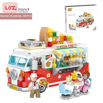 LOZ naujų produktų surinkimas statybos mini blokuoti automobilio modelį pica autobusų, automobilių streetmini vaikų, suaugusiųjų žaislas dovana