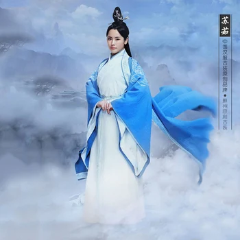 Lu XueQi YangZi Patį Dizainą Siuvinėjimo Moterų Kostiumas Gražių Pasakų Kostiumas Moterų 2016 Naujausias TV Žaisti Zhu Xian Čing Yun Zhi