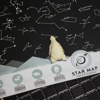 Lucky star map romantiška žvaigždynas žemėlapis žvaigždėtas dangus žemė piešimo kūrybinį Plakatas Sienų Apdailai naktį šviesos