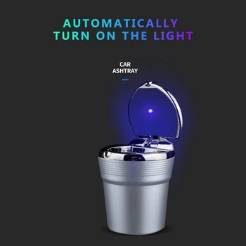Luckybobi Automobilių Priedai, Nešiojamų LED Šviesos Automobilio Peleninę Universalus Cigarečių Cilindrų Turėtojas Automobilių Stilius 2021