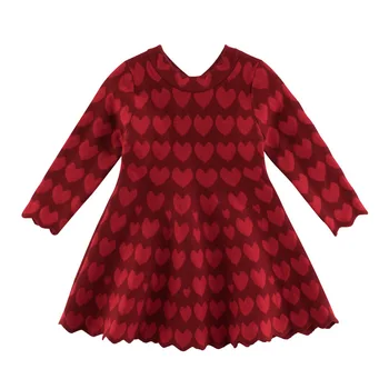 LZH Vaikai Šalis Suknelės Mergaitėms 2021 M. Rudens Žiemos Nauja Vaikiška Merginos Ilgas Rankovėmis Princesė Šilta Suknelė Spausdinimo Megztinis Suknelė