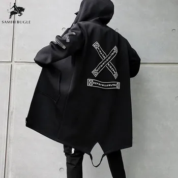 M-5XL Tranšėjos Paltai Vyrams Spausdinimo Mados 2020 M. Pavasarį Harajuku Švarkelis Paltas Vyrų Atsitiktinis Outwear Hip-Hop Streetwear Paltai