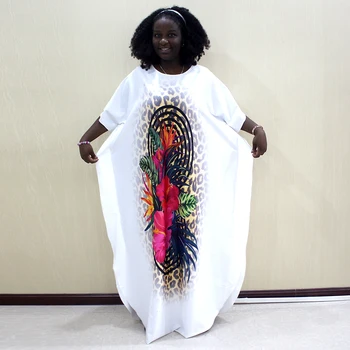 Mados Afrikos Dashiki Ilgos Suknelės Moterims Trumpomis Rankovėmis Atsitiktinis Spausdinti Afrikos Drabužiai