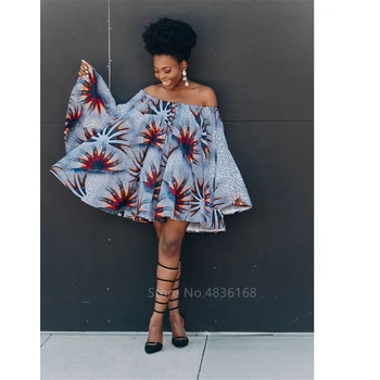Mados Afrikos Drabužius 2020 Dashiki Spausdinti Peties Plius Dydis Amrican Palaidinė Sexy Pynimas Rankovės Afrikos Suknelės Moterims