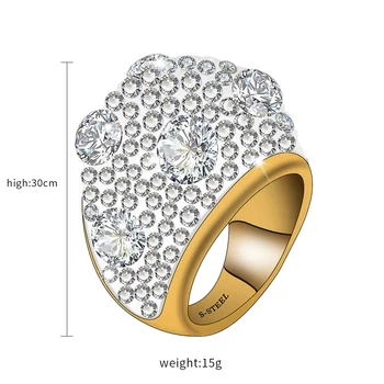 Mados Aišku, Austrijos Kristalų Vestuvių Žiedais Su Aukso Spalvos Aukštos Kokybės Nerūdijančio Plieno Žiedai, Papuošalai, Aksesuarai Moterims