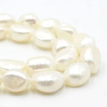 Mados gamtos 10-11mm Balta nereguliarus perlų karoliai karoliukai Moterų Mergina gėlavandenių perlų karoliai, papuošalai priėmimo 