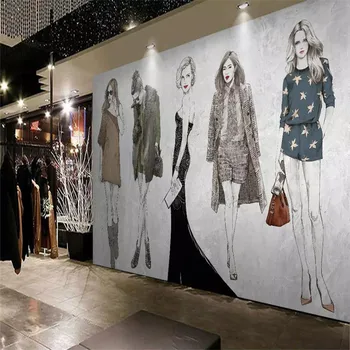 Mados grožio drabužių parduotuvė įrankiai fono sienos profesinės gamybos freskos foto tapetai gali būti pritaikyti