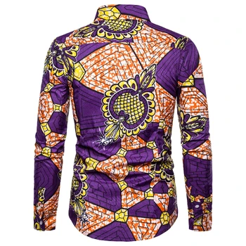 Mados Heidi Bazin Riche Marškinėliai Vyrams 2019 Atsitiktinis Batikos Vaškas Spausdinti Medvilnės Suknelė Marškiniai Vyrai Hip-Hop Afrikos Dashiki Marškinius Vyras Chemise