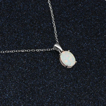 Mados Karoliai Grynas 925 Sterlingas Sidabro Karoliai Moterų Fine Jewelry Madinga Opal Pakabukas Karoliai Mergina Jubiliejų Papuošalai