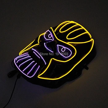 Mados Masque Maskuotis Kaukės Helovinas Švyti Šalies Prekių Neon Kaukė LED Kaukė EL Kaukė Helovinas Siaubo Rekvizitai
