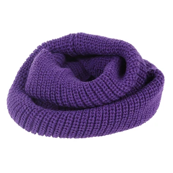 Mados Moterų Šilti Megztiniai Ilgai Kilpa Ant Kaklo Skara Neckerchief (Violetinė)