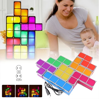 Mados Nakties Šviesos Tetris Blokų 