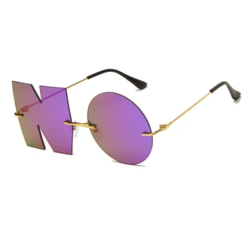 Mados raštu NR. Akiniai nuo saulės Prabangos Prekės ženklo Dizaineris Moterų Metalo Saulės akiniai Ponios Tendencija Sunglass UV400 Atspalvių gafas de sol