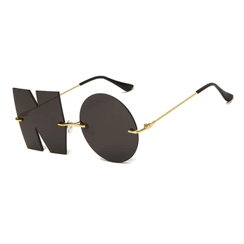 Mados raštu NR. Akiniai nuo saulės Prabangos Prekės ženklo Dizaineris Moterų Metalo Saulės akiniai Ponios Tendencija Sunglass UV400 Atspalvių gafas de sol