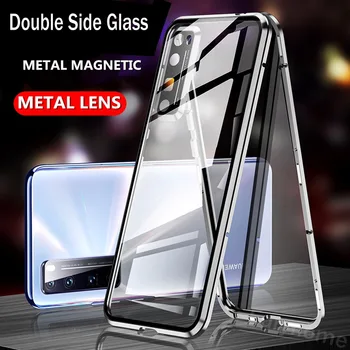 Magnetinis Stiklo Atveju KOLEGA Reno 3 4 Pro A9 A5 2020 Metalo Fotoaparato Objektyvą dvipusės Grūdinto Stiklo Dangtis su KOLEGA Realme V5 X50