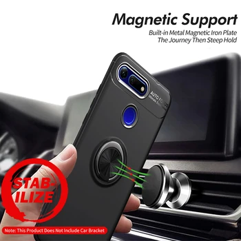 MAKAVO Už Huawei Honor Peržiūrėti 10 Atveju Piršto Žiedą Magnetinio Automobilio Savininkas Minkštas Silikoninis Galinio Dangtelio Garbę Peržiūrėti 20 Telefonas Atvejų