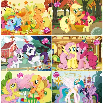 Mano Mažai Pony 50 Vienetų 100 Gabalas Cartoon Pjūklelis Vaikams Įspūdį Interaktyvus Vystymosi Dėlionės, Žaislai, Gimtadienio Dovanos Mergaitėms, 2