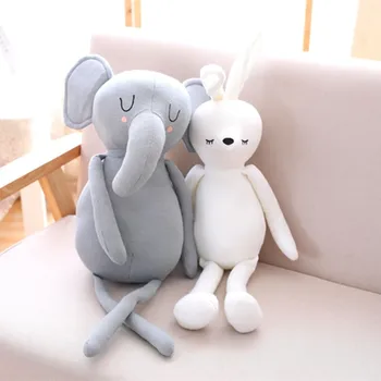 Medie meškiukas mielas pilka elephant white rabbit pliušiniai žaislai kūdikiui nuraminti pagalvę kambario papuošimai
