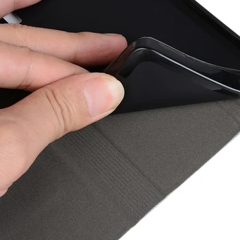 Medienos grūdų PU Odos Atveju LG G8X ThinQ Flip Case For LG G8X ThinQ įmonės Telefono Maišelį Atveju Minkštas Silikoninis Galinio Dangtelio