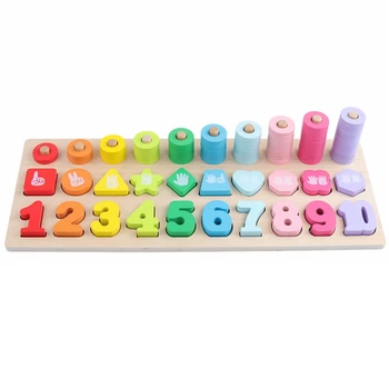 Mediniai Montessori Medžiagų Žaislus, Mokymosi Skaičiuoti Numerių Atitikimo Skaitmeninės Formos Rungtynių Pradžioje Švietimo Mokymo Priemones Matematikos Žaislai