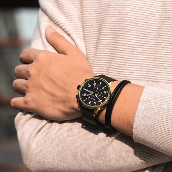 MEGIR 2020 Naujas Black Mens Laikrodžiai su Nerūdijančio Plieno Juosta Verslo Chronograph Kvarcas Žiūrėti Vyrų Laikrodis Relogio Masculino